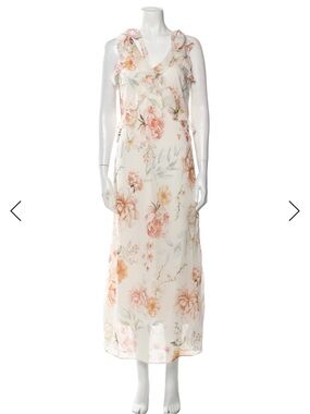 Christian Lacroix Cream Floral Dress | Cocktail, Garden Party